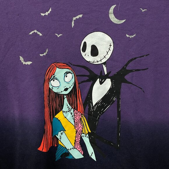Disney The Nightmare Before Christmas Jack and Sally Ombre Sweatshirt Medium - Picture 2 of 4